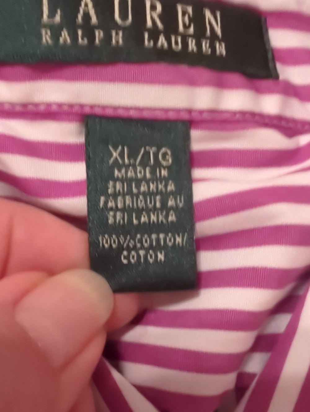 Lauren Ralph Lauren Bottondown Blouse Purple XL - Picture 6 of 7